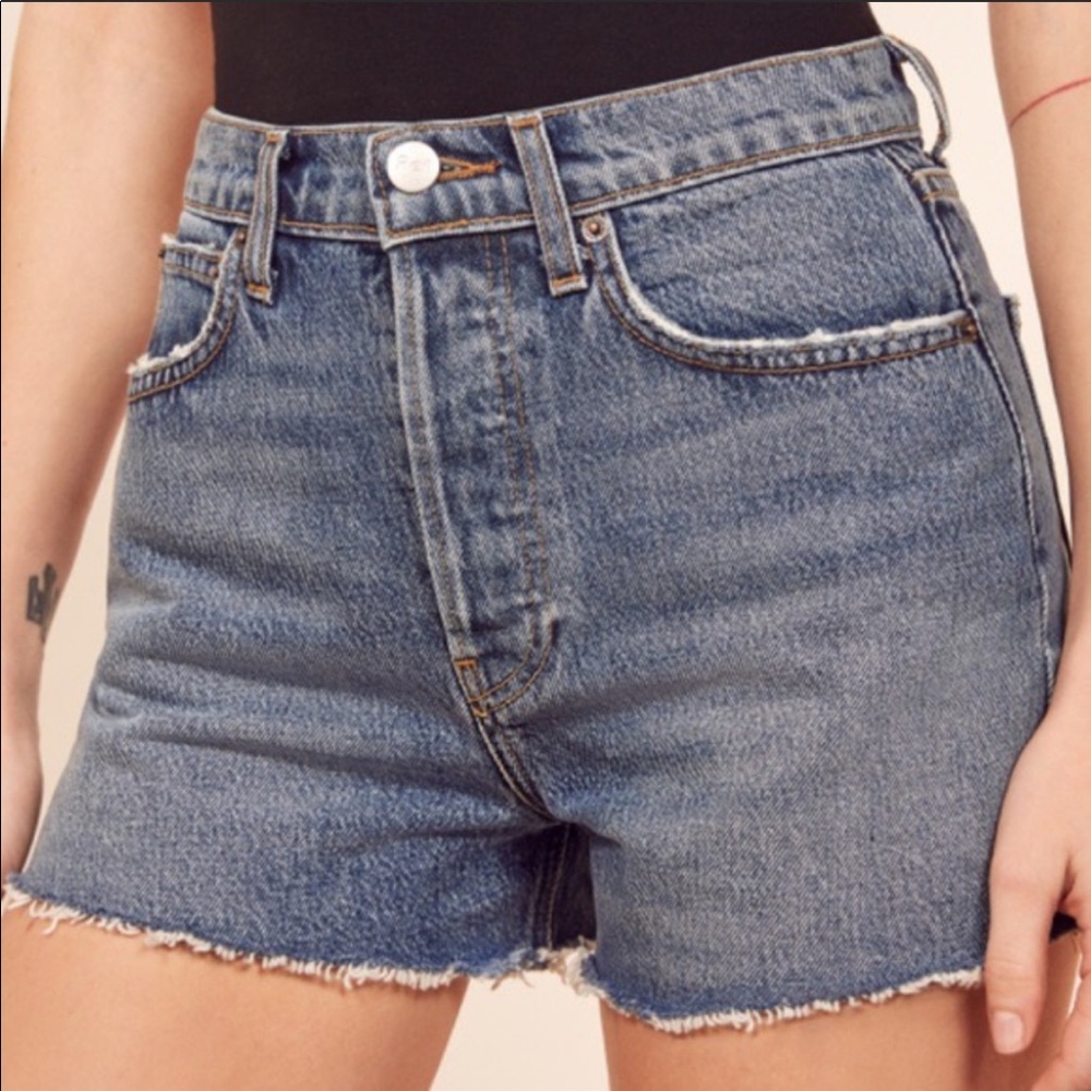 Reformation dixie high rise denim short sydney